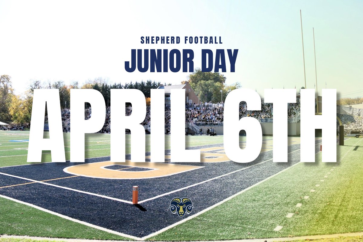 🚨CLASS OF 2025 YOU ARE UP🚨 Shepherd Football will have their Junior Day Event on Saturday April 6th. Check In will be a 9:30 AM. More details for event will be posted 2 weeks prior to the event. Use the link below to register. questionnaires.armssoftware.com/5d896fb625ba