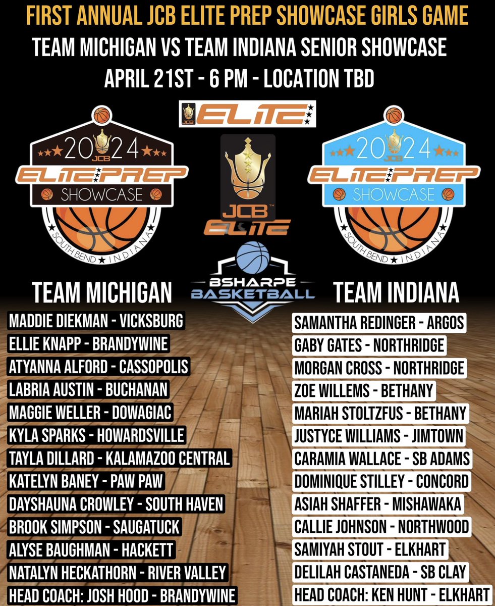 First annual JCB Elite prep showcase girls game. Had a lot of northern indiana girls who couldn’t play but both rosters are very good. 17 future college basketball players between the two teams.
