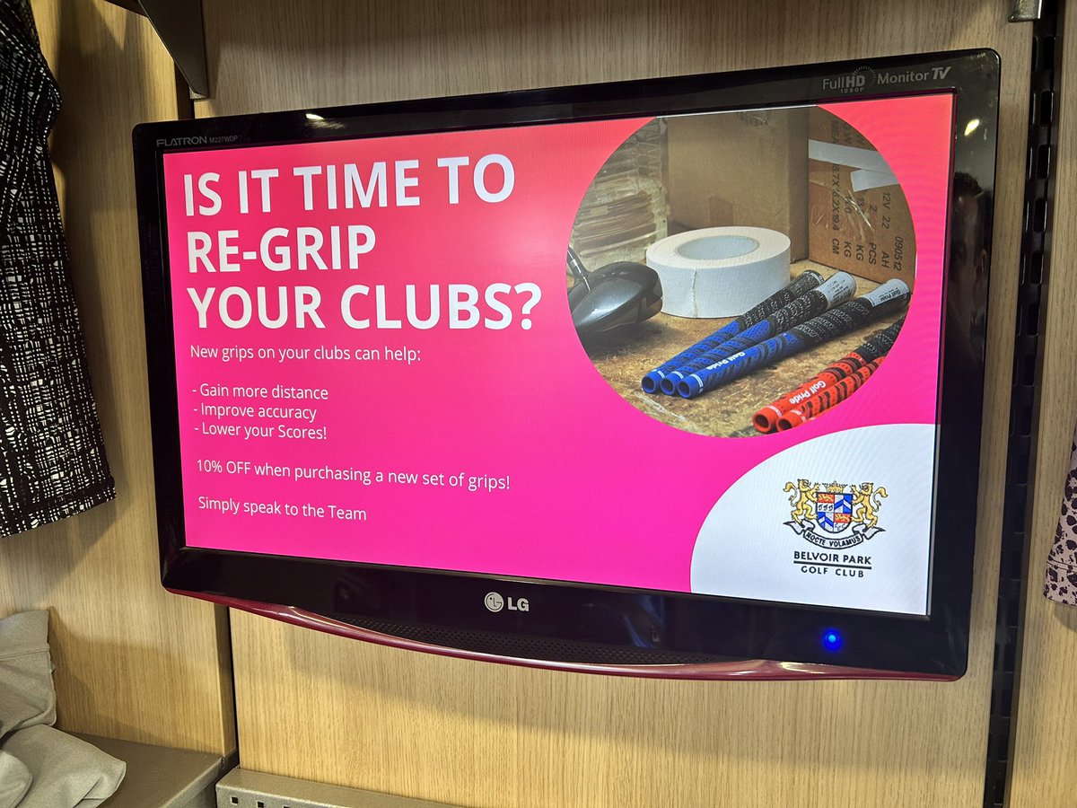 TGI_PeterSmyth's tweet photo. #MyMarketingHUB was the major focus this morning @BelvoirParkGolf @McGivernGolf🔥🤩

Quality refresh of POS/Ticketing as well as a new look Digital Slideshow on the shop 📺

FREE Service for our @TGI_Golf Partners, easy to use with high quality Professional results!

#MYTGI 💻 https://t.co/67CrULn3Dr