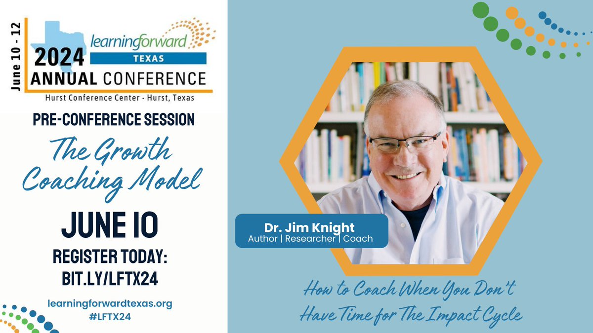 Don't miss out on hearing the amazing Dr. Jim Knight! Seats are limited and Early Bird Registration closes on March 1. #LFTX #LFTXLearns #LFTX24 #LFTX2024 Register today: bit.ly/LFTX24