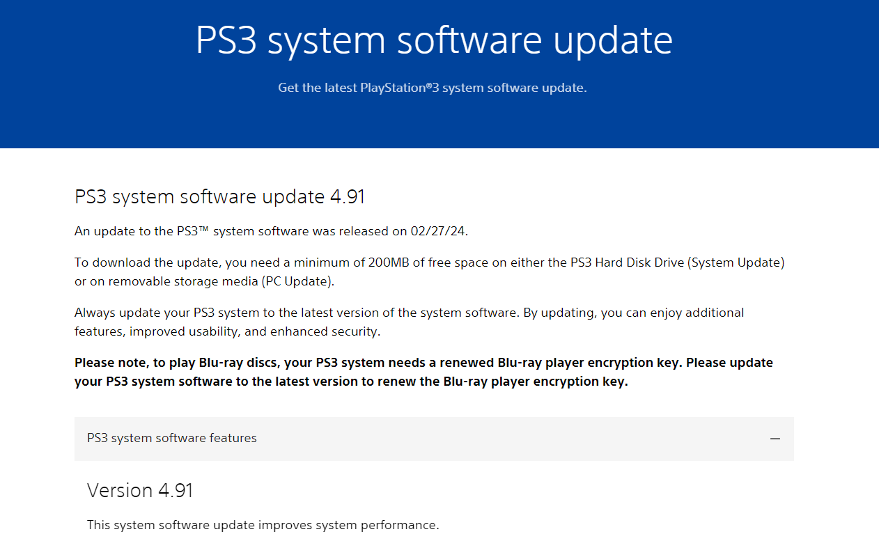 verbergen Ontstaan Wat dan ook Wario64 on X: "PS3 received a new firmware update today (4.91 - This system  software update improves system performance.) https://t.co/wjNBJAksVA  https://t.co/EKdWIHrLlH" / X