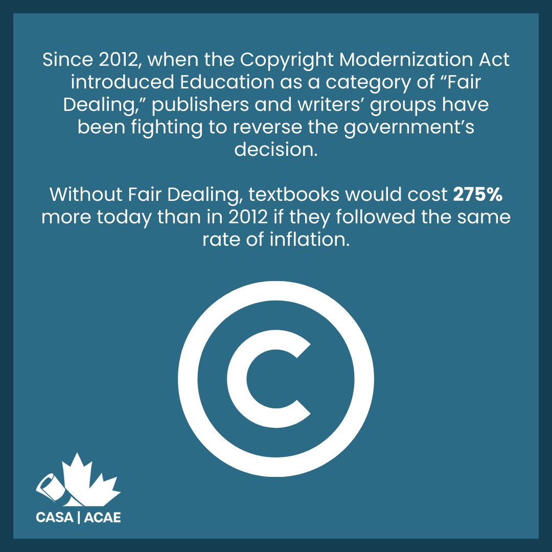 It's #fairdealingweek and students across Canada are calling for the protection of Educational Fair Dealing. Stay tuned to hear more student testimonials on the importance of Educational Fair Dealing. Hit the link to learn more! fair-dealing.ca #FairDealingWorks