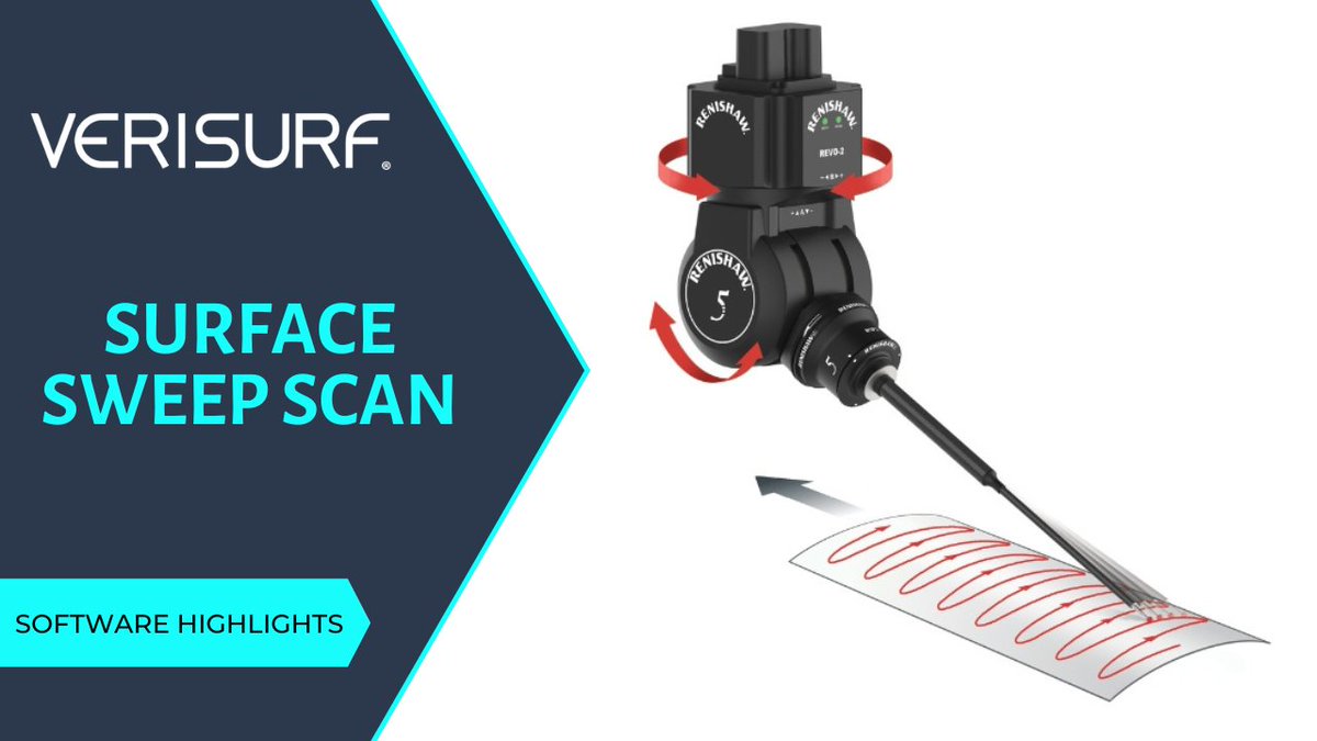 Software Highlight – 5-AXIS SURFACE SWEEP SCAN – Verisurf Renishaw REVO 5-axis touch scanning achieves high speed/accurate performance with most of the movement in the head. zurl.co/GpnU #verisurf #mastercam #cmmprogramming #metrology #manufacturing #cmmprogrammer