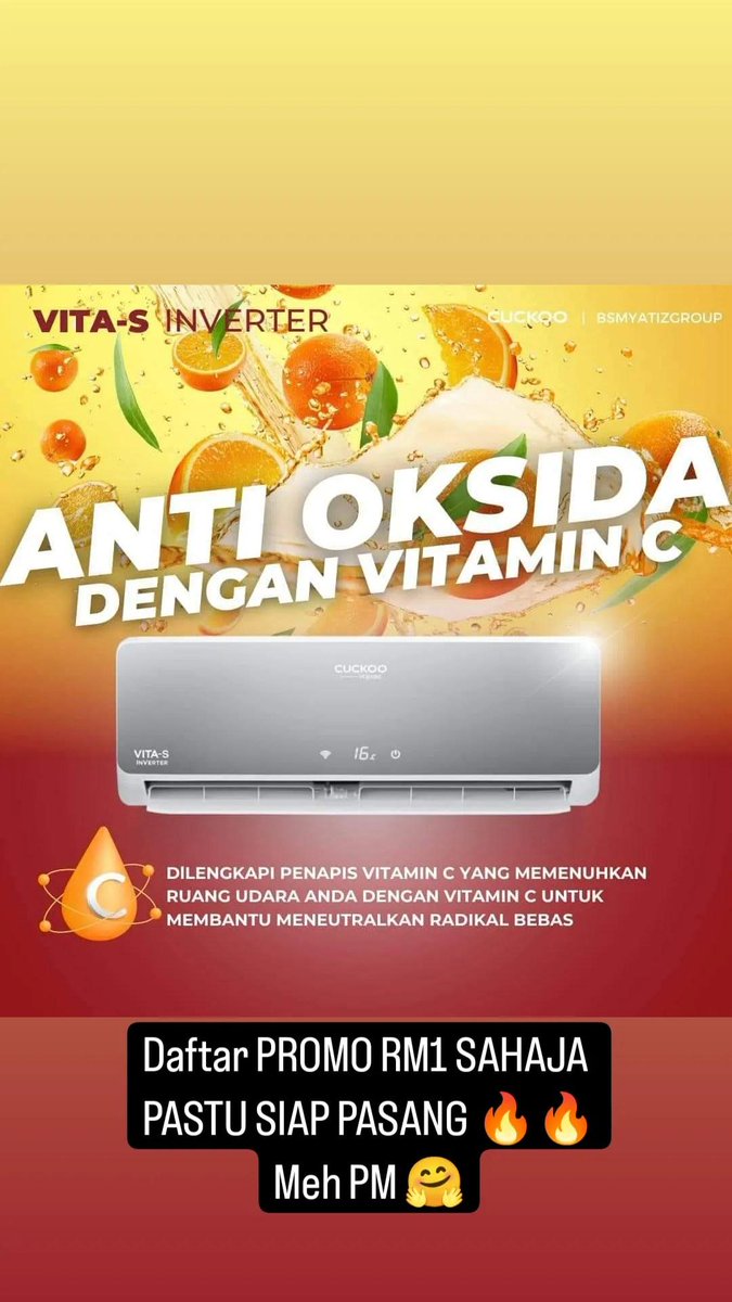 adhamfansury's tweet photo. Berminat dengan Aircond Inverter Cuckoo? Boleh pm saya 
https://t.co/Mao3xWL2Rc https://t.co/6iwTC1Bpjh
