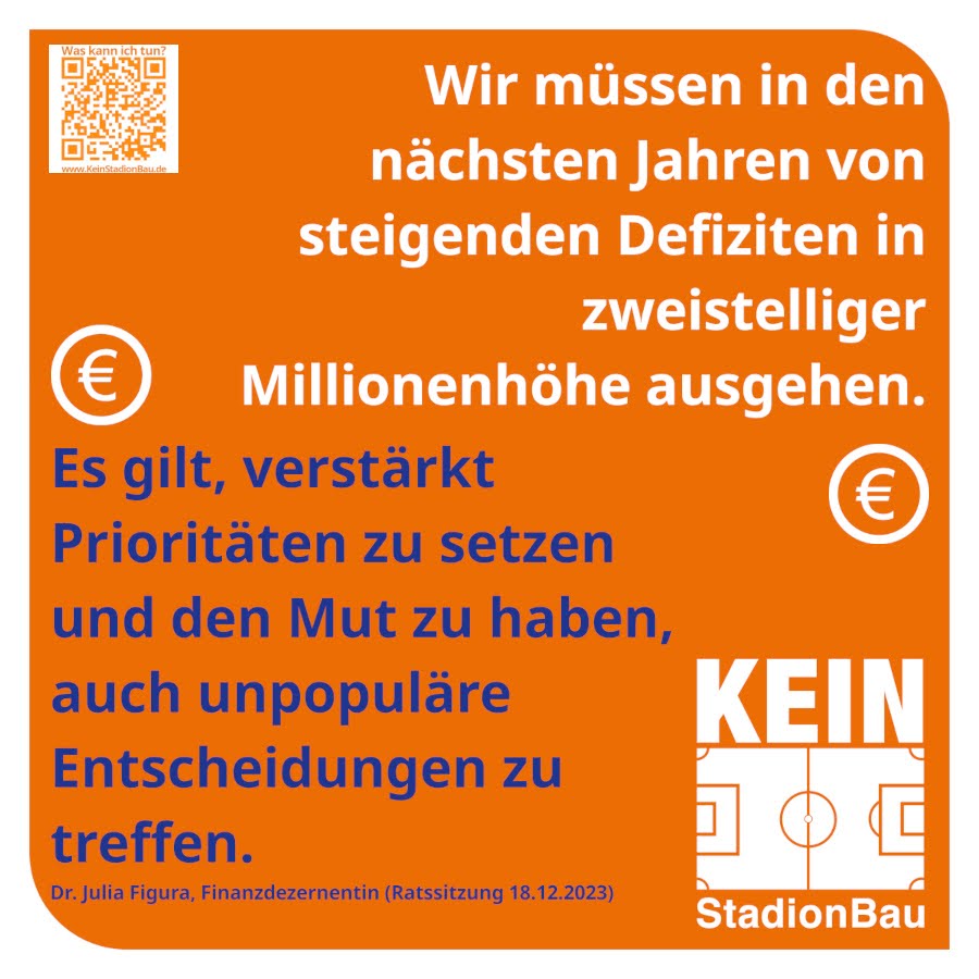 Der Oberbürgermeister der #StadtOldenburg ist vorgeprescht: „Wann habe ich schon mal die Gelegenheit ein Stadion zu bauen“. Nun sollen die Steuerzahlenden die Zeche zahlen, bis in alle Ewigkeiten.