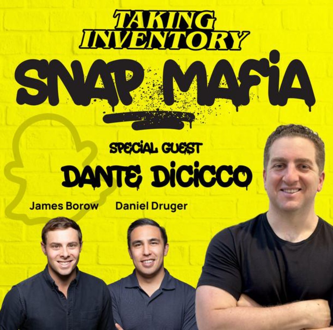Today we dropped the first "Snap Mafia Edition" of the @TakingInvPod where we feature <a href="/Snap/">Snap Inc.</a> alum's who have started new cos, starting with <a href="/realdanted/">Dante DiCicco</a>, the founder of <a href="/zittiinc/">Zitti Inc.</a>. Dante was one of the first 10 users of Snapchat (yes you read that right) and went on to help build