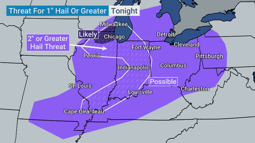 **TORCON** now a 5 for parts of the Midwest. Expect tornadic storms after dark tonight. Also, very strong straight-line winds and large hail up to 2' in diameter.