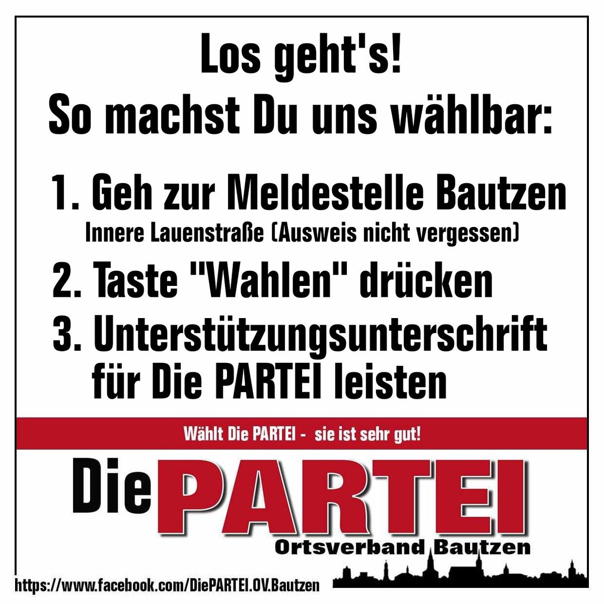 DiePARTEI_BZ's tweet image. Du willst wählen? 

Dann mach uns wählbar! 
Schnapp Dir Familie, Freunde und Kolleginnen und dann ab zur Meldestelle! 

Neben einem guten Gewissen, gibt's gratis Bonuspunkte beim Osterhasen. Versprochen!