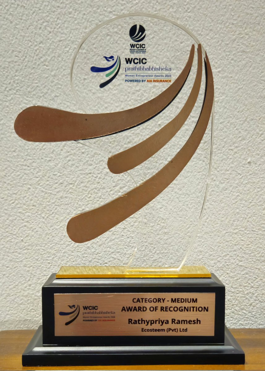 ecosteem's tweet photo. Congratulation to Our Director &amp; CEO Rathypriya Ramesh for 
WCIC Prathibhabhisheka
Women Entrepreneur Awards 2023
● Provincial Award - Northern
● Medium Category - Awards of Recognition https://t.co/OTLwFa7Hdt
