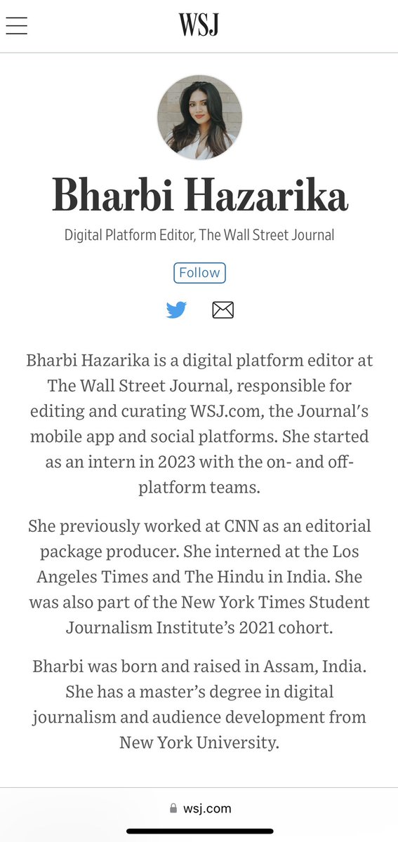 bharbi97's tweet photo. I am really excited to share that I have joined @WSJ as a Digital Platform Editor. I am grateful for this opportunity to immerse myself full-time in understanding newsroom audiences! https://t.co/Nmbp0p2WOR
