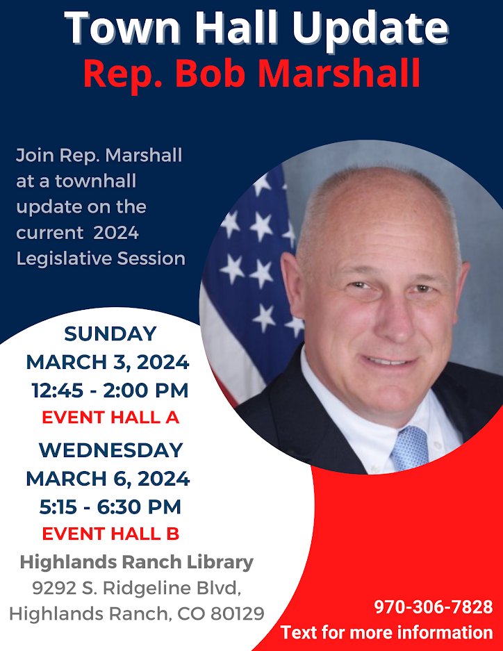 TENTH & ELEVENTH solo Town Halls (but who's counting?). March 3 (SUN) & 6 (WED). HR Library. Yes, not much notice. But things move fast during session. So if HR constituents want to provide or receive feedback beyond simply sending an email, here's a good opportunity.