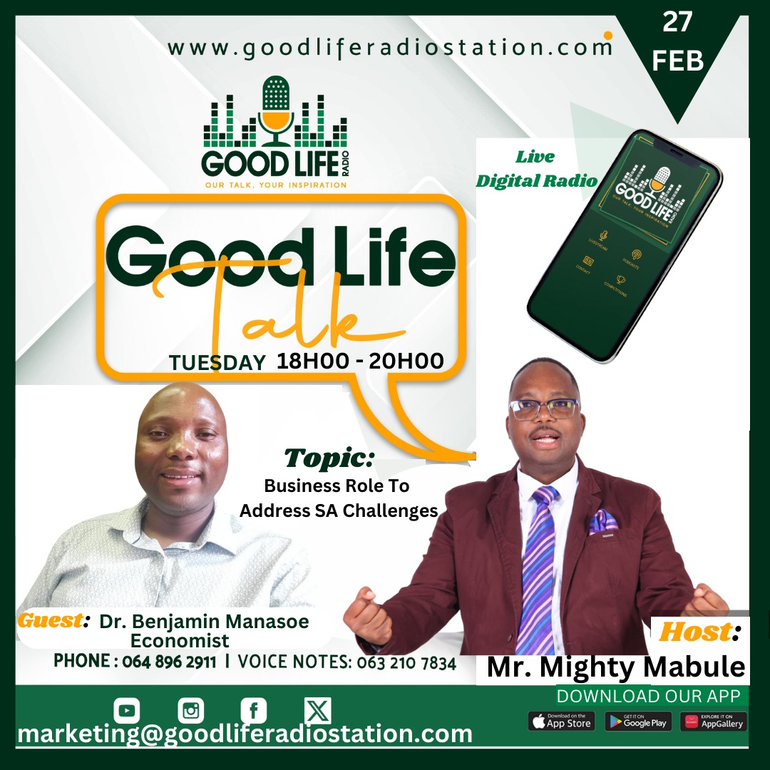 GoodLife_Radio's tweet image. Click the link to tune: 
goodliferadiostation.com/listen.html

Business Talk.