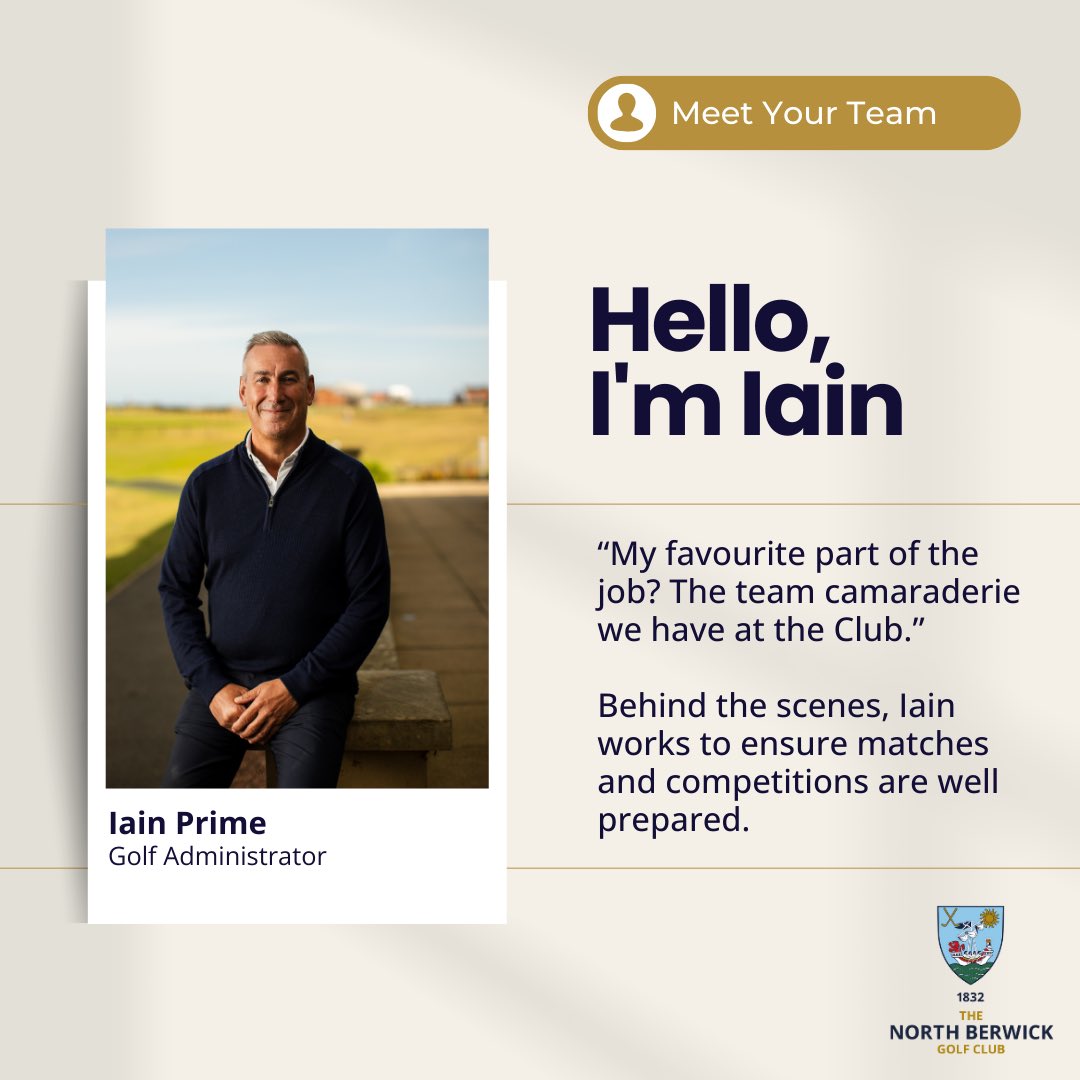 #MeetYourTeam 👋🏼 Our Golf Administrator is Iain Prime, who has been with us for the past 4 years. A familiar figure to Members, behind the scenes he endures all our matches and competitions are well prepared, while also helping to manage various events held on the Wee Course …