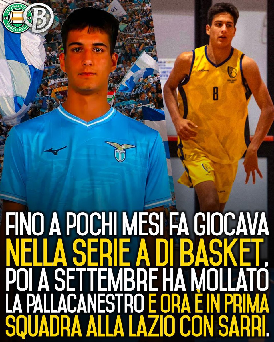 Il difensore della Lazio pochi mesi fa giocava in Nazionale di basket dopo aver fatto la prima panchina in A2 a soli 16 anni. Jacopo Sardo sta vivendo un sogno: pensate, ha mollato la pallacanestro soltanto lo scorso settembre!

🔍 a cura di @gia_brunetti 

#cronachedispogliatoio…