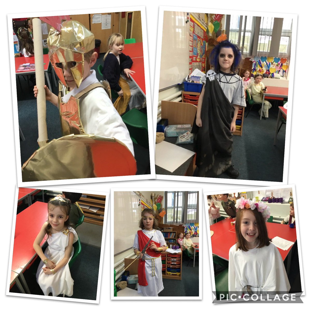 Some fabulous pictures from Y3’s Greek Day! The children completed a quiz about Ancient Greece and played games. They also acted out the story of Theseus and the Minotaur, learning about the armour a soldier would have worn! It was a fantastic day! #PVHistory