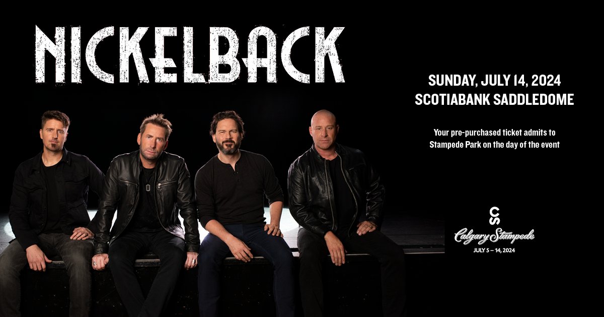 Get ready to Burn It To The Ground - @Nickelback is returning to the Scotiabank Saddledome as part of the 2024 @calgarystampede lineup! Tickets go on sale Friday, March 15th at 10:00 AM. Register for the Saddledome Insider presale: bit.ly/saddledomeinsi…