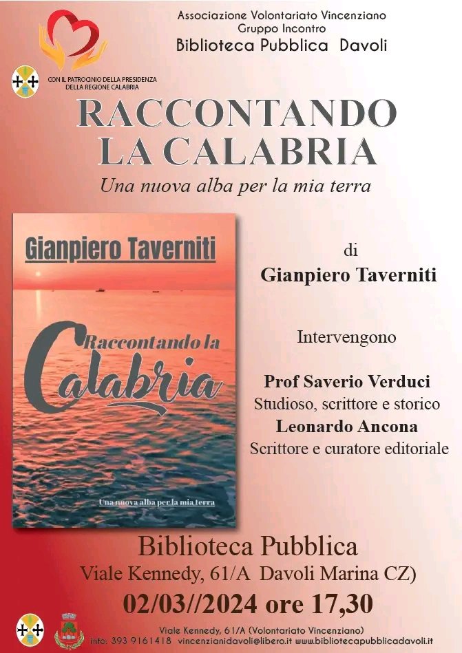 amzn.eu/d/e4eCKeU
<a href="/calabriaonline/">Calabria Travel Experience</a> <a href="/amendolaraf/">Fabio Amendolara</a>  <a href="/lanuovacalabria/">La Nuova Calabria</a>  <a href="/ecodellalocride/">ecodellalocride</a>  <a href="/LenteLocale/">Lente Locale</a> <a href="/CorrCalabria/">Corriere della Calabria</a>  <a href="/TgrRaiCalabria/">Tgr Rai Calabria</a> <a href="/EcodelloJonio/">EcodelloJonio</a> <a href="/Calabria_7/">Calabria7</a> <a href="/CalabriaMiglio1/">Calabria Migliore</a> <a href="/LaVeritaWeb/">La Verità</a> <a href="/PapaleoStefania/">Stefania Papaleo</a>  <a href="/SalvTaverniti/">Salvatore Taverniti</a> <a href="/telemia/">Telemia</a>