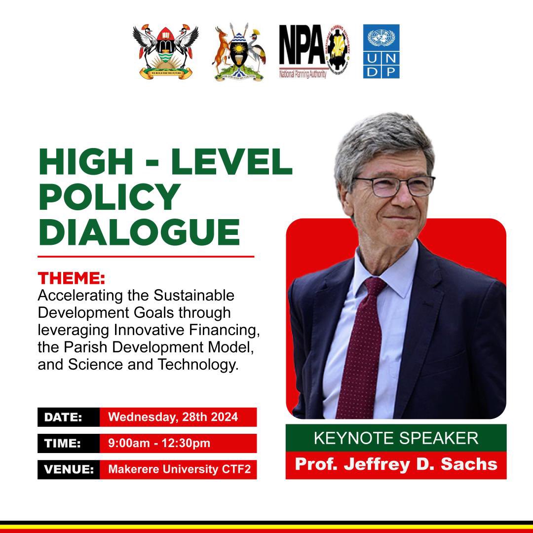 pamdebams's tweet image. 🌍 Exciting News! Tune in tomorrow for a high-level dialogue at Makerere University featuring Prof. Jeffrey Sachs as the keynote speaker. 🎙️ Don&apos;t miss this insightful event! Will be broadcast live online#MakerereDialogue #KeynoteSpeaker #JeffreySachs #GlobalIssues #Development
