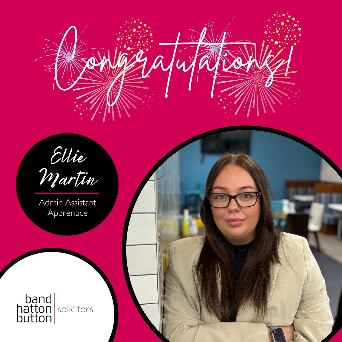 After her recent exam pass, from the 1st March, Ellie Martin in our Administration team will be promoted to Admin Assistant Apprentice!

Well done Ellie! 🎉

#promotion #coventry #solicitors