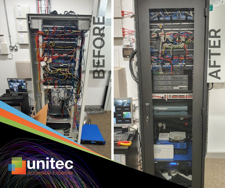 Let’s delve into the essential advantages of maintaining a tidy communications (comms) cabinet.  

Colour Coding Cables for Consistency:
Consistent Standards:
Time Savings:
Reduced Costs: