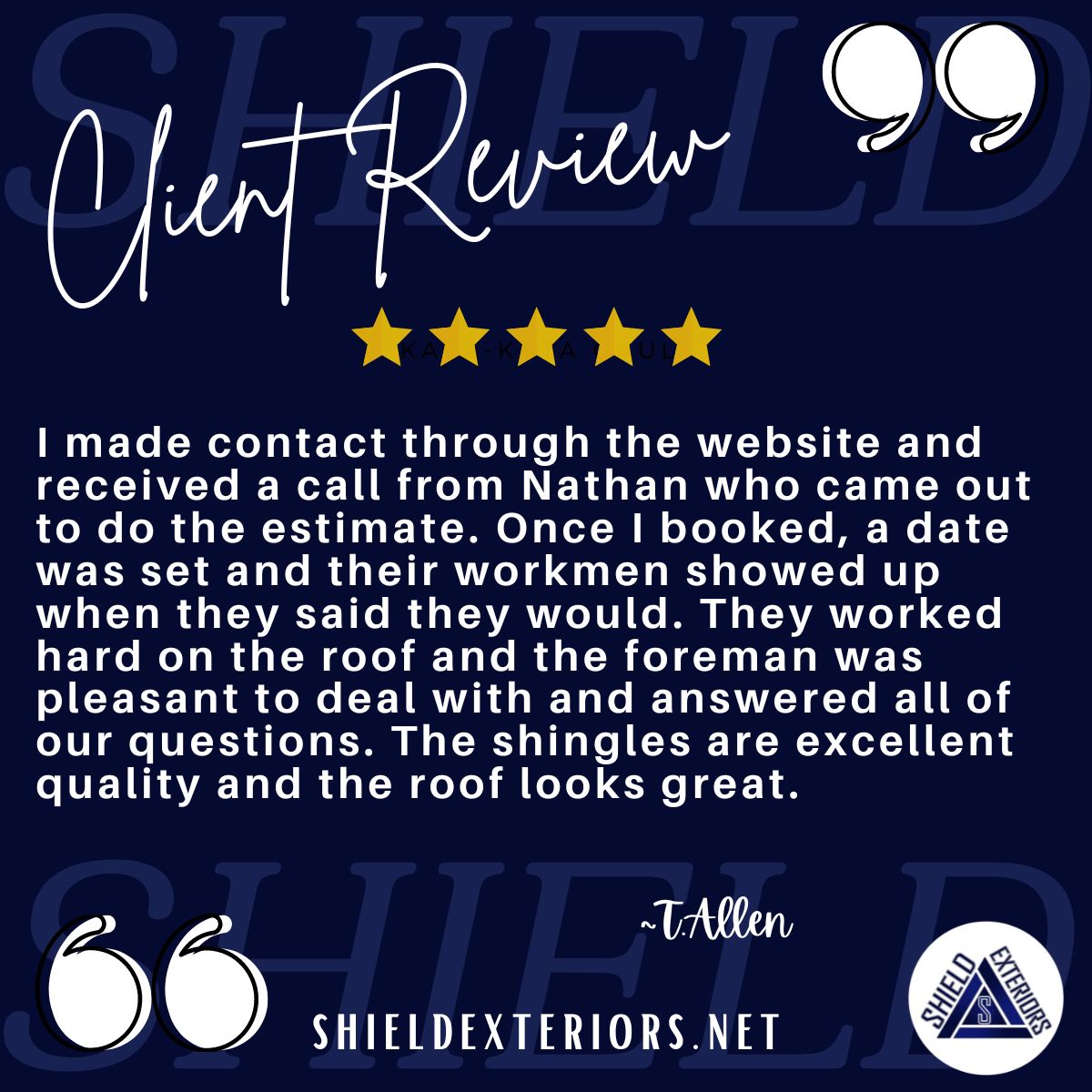 ExteriorsShield's tweet image. Thanks so much for the kind words!
 
For all your home exterior needs contact the Shield Team. 403-700-2482 or online at shieldexteriors.net/contact

#yyc #calgary #TeamShield💙 #hail #roofing #fullspectrum #generalcontractor #testimonialtuesday
