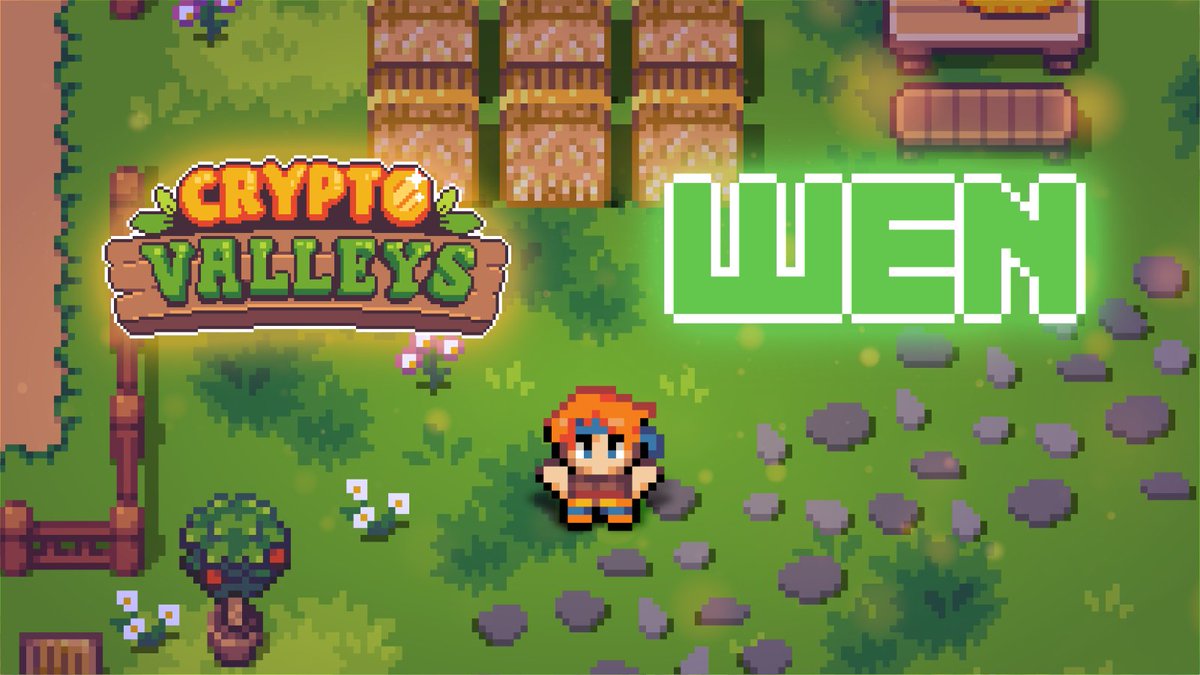 ⚔️ We're thrilled to announce our collaboration with <a href="/wen_exchange/">Wen Exchange</a>, introducing P2P trading to Crypto Valleys!

Players will be able to exchange the following in-game assets:
• Seeds &amp; Produce
• Items &amp; Equipment
• Adventurers &amp; Farmers