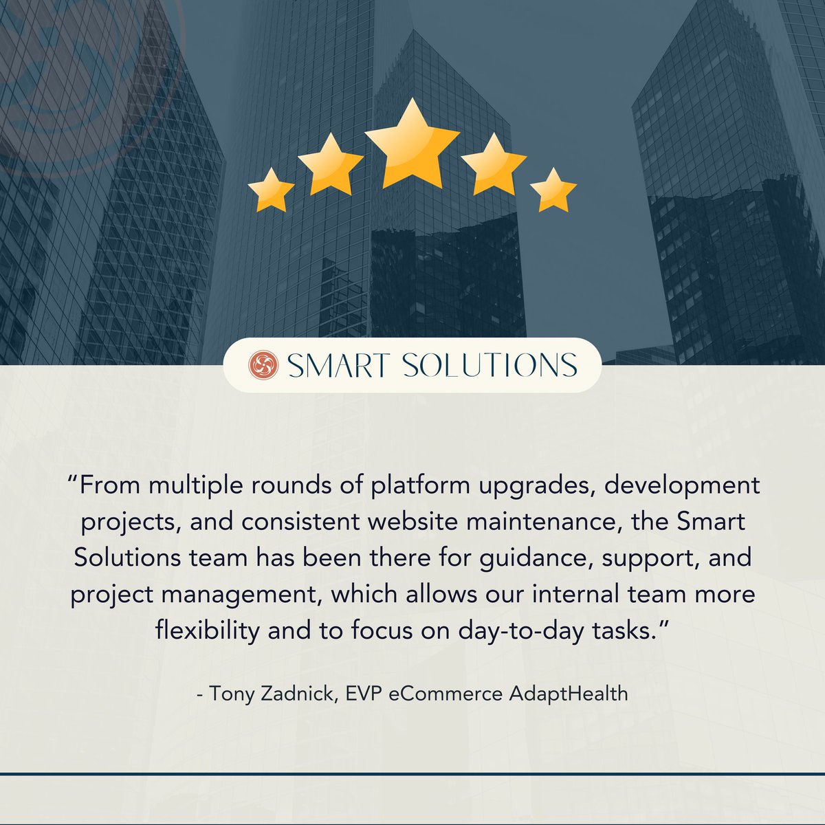 The Smart Solutions team doesn't just offer services; we stand as your reliable partner every step of the way as we work together to achieve your business goals and objectives.

#SmartSolutions #DigitalExcellence #ElevateYourBusiness #StrategicSupport