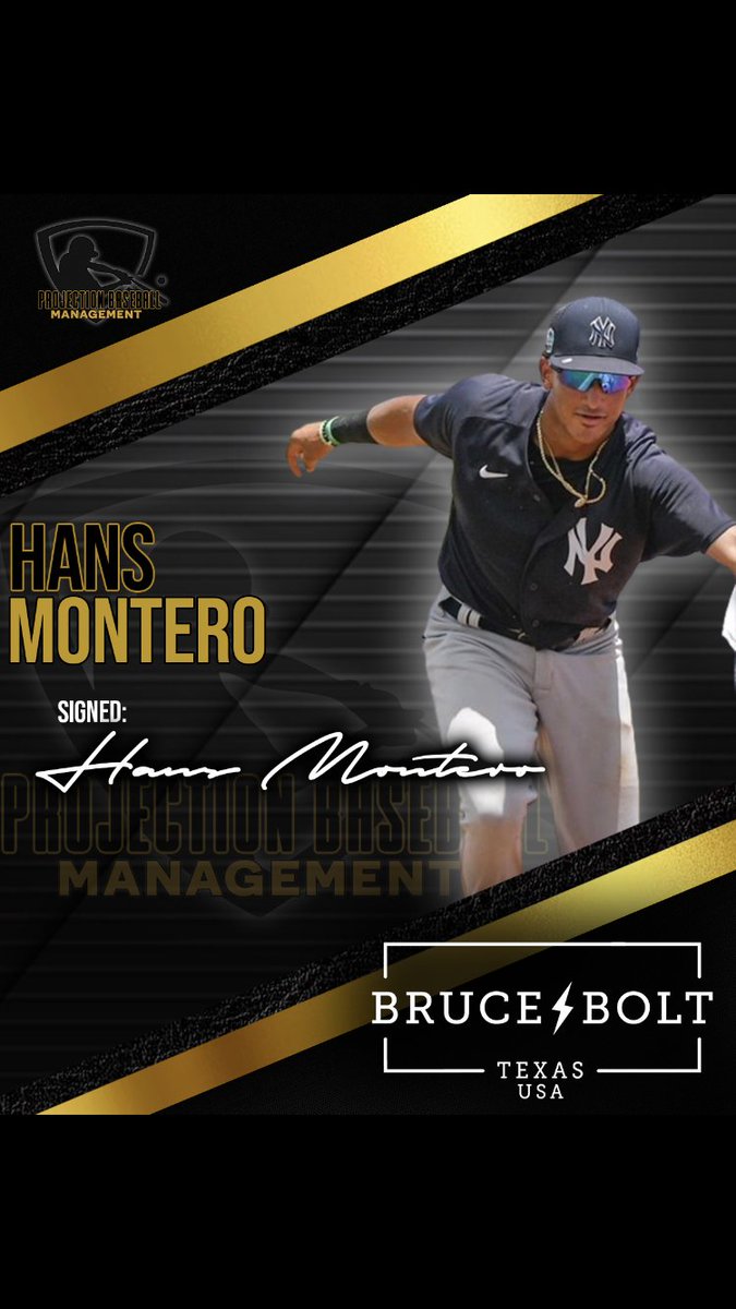We are excited to announce the endorsement deal between Hans Montero and Bruce Bolt!

#pbm #projectionbaseballmanagement #thetimeisnow #milb #yankees