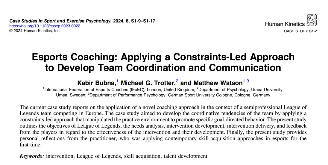 🚨 FRESH OFF THE PRESS 🚨

In this paper, we look at supporting team development using The Constraints-Led Approach and explore how we can implement novel training approaches.

DM me if you can't access it and require a PDF!
bit.ly/4bQ83sm