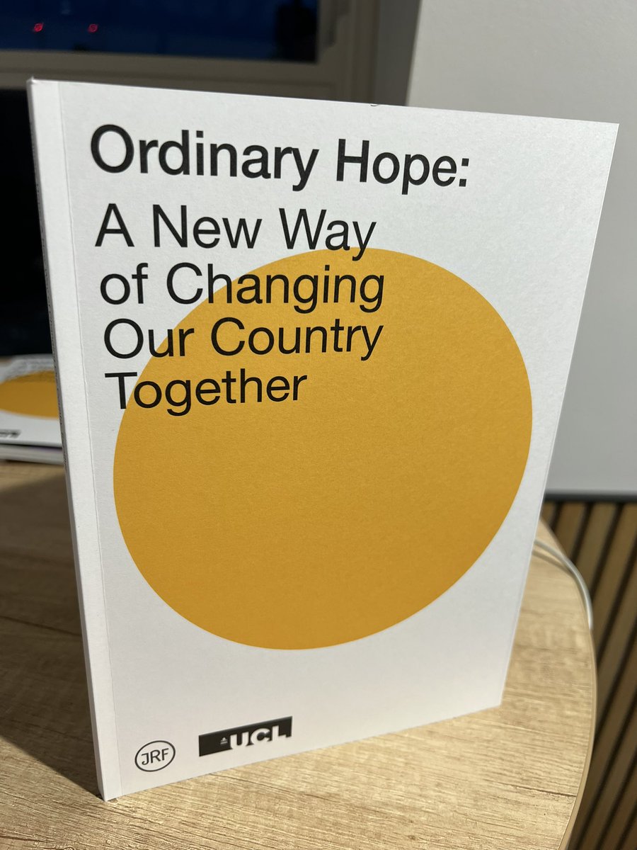 Tonight we are launching Ordinary Hope, a collaboration between @UCLPolicyLab and @jrf_uk, which argues that communities right across the country have the skills and talent needed to change Britain for the better. Super exciting!