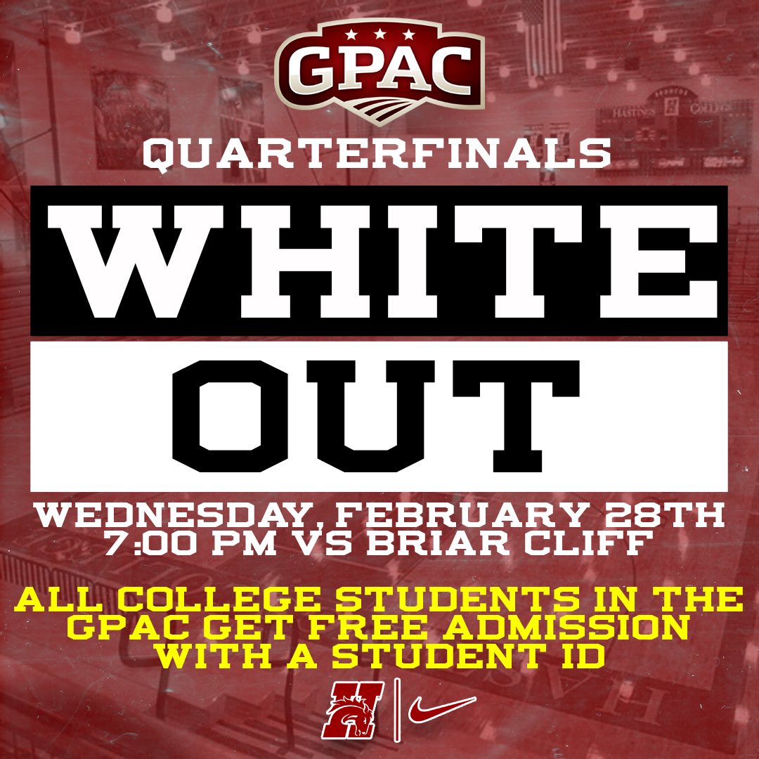 Join us tomorrow night for the GPAC Quarterfinals!! Help us white out Lynn Farrell &amp; bring the energy!!
#GDTBAB