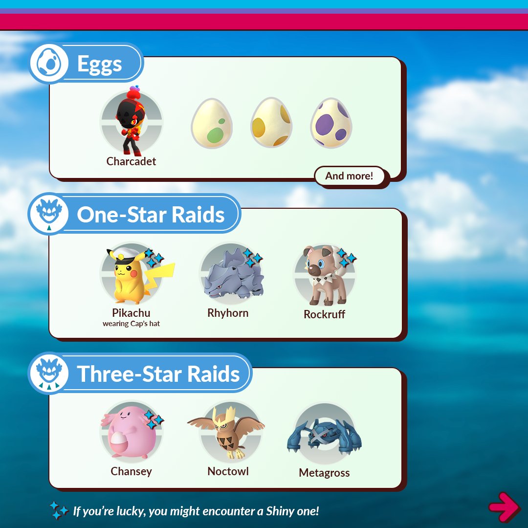 PokemonGoApp's tweet photo. Trainers, it’s time to celebrate all of the adventures, discoveries, and friends made along the way with the “Pokémon Horizons: The Series” Celebration Event from Tuesday, March 5, at 10:00 a.m. to Monday, March 11, 2024, at 8:00 p.m. local time. https://t.co/TEqEnZ4vYg