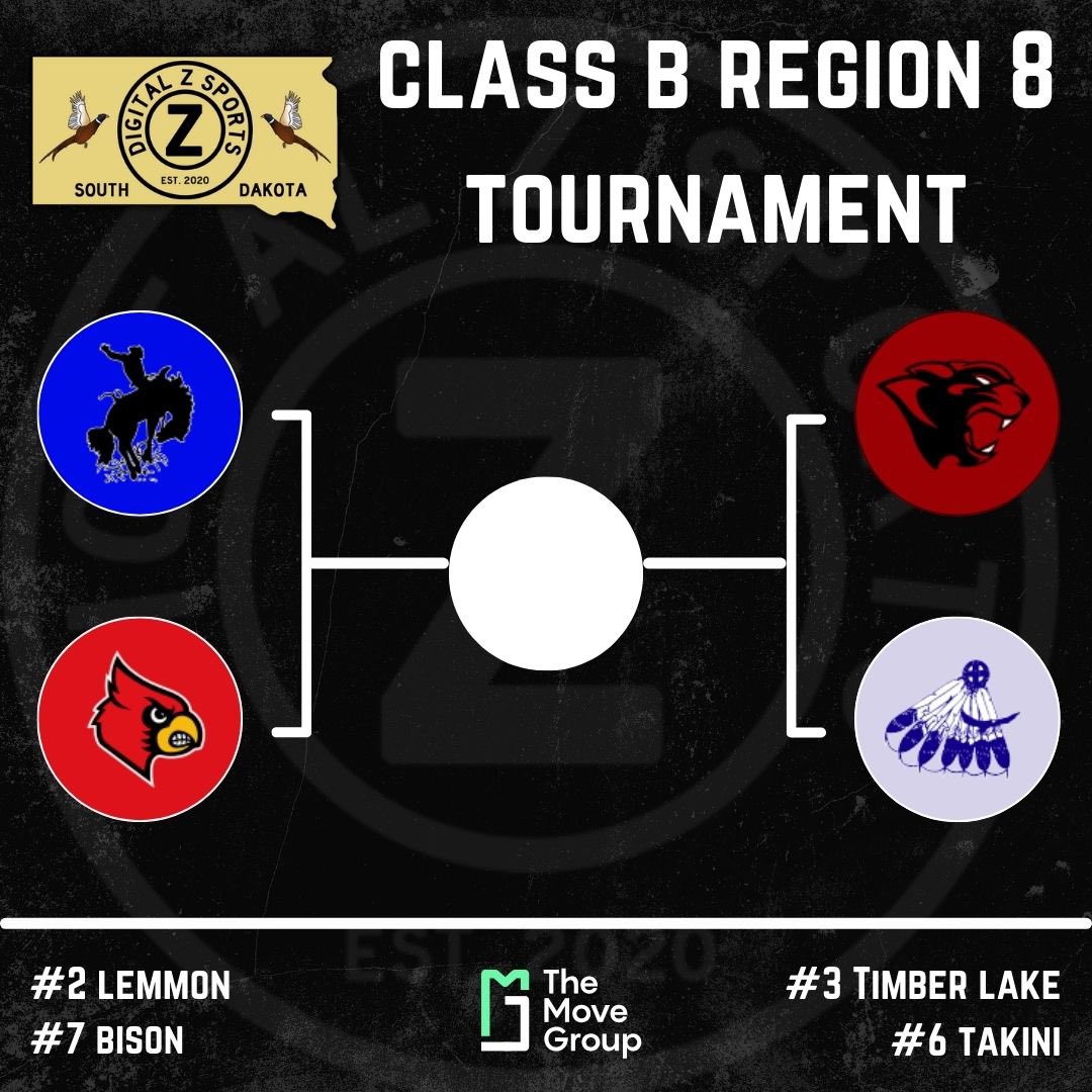 𝐂𝐥𝐚𝐬𝐬 𝐁 𝐑𝐞𝐠𝐢𝐨𝐧 𝟖
𝐋𝐞𝐦𝐦𝐨𝐧 𝐁𝐫𝐚𝐜𝐤𝐞𝐭

#2 Lemmon vs #7 Bison
📍Lemmon (6:30)

#3 Timber Lake vs #6 Takini
📍Lemmon (5:30)

#SDPreps