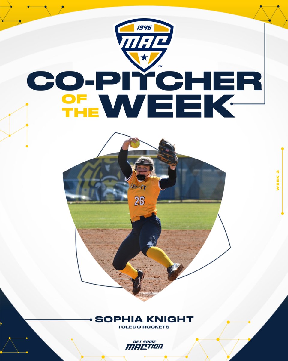 Toledo's @sophiaknight04 led the Rocket pitching staff at Murray State's Velvet Milkman Classic over the weekend, allowing just two earned runs and striking out 22 batters in 21.2 innings of work. The junior came on in relief to pitch for the last five innings, allowing just one…