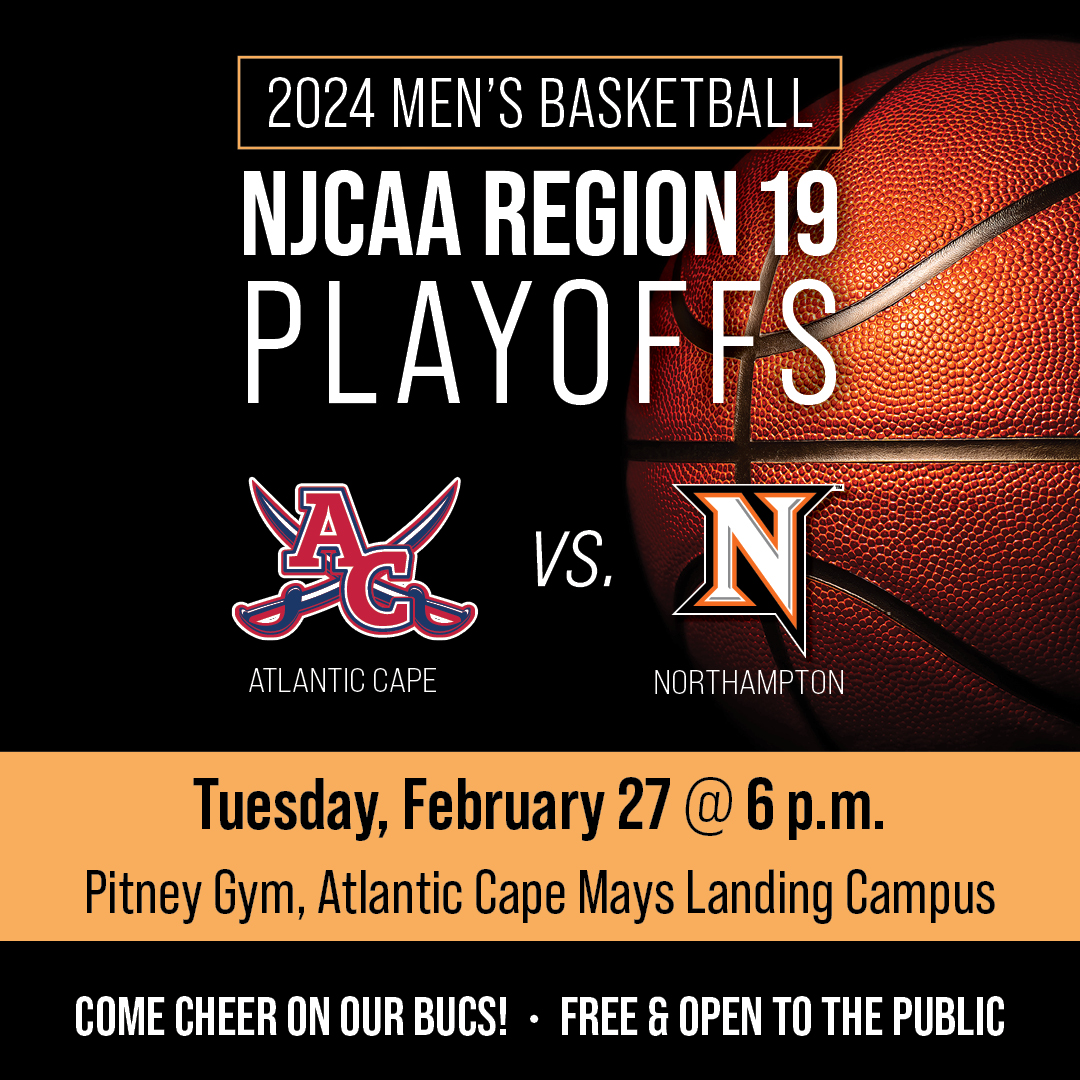 Cheer our Bucs TONIGHT during the NJCAA Region 19 Playoffs! Tip-off is at 6:00 p.m. vs. Northampton. The event is free &amp; open to the public in our Mays Landing Pitney Gym. Can't make the game? Watch live coverage here bit.ly/BuccaneersLive…

 <a href="/NJCAA/">NJCAA</a> <a href="/NjcaaRegion/">NJCAA Region 19</a> #jucobasketball
