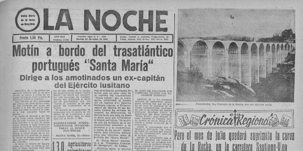 Ed_Bolanda's tweet photo. En 1961 o Santa María é secuestrado polo DRIL á fronte do que estaba, entre outros, o  galego Xosé Velo. #Brasil ofrécelles asilo político e Velo instálase en São Paulo canda o seu fillo Víctor, a última testemuña viva desta #AGrandeEpopeaDeGalicia
➡️https://t.co/VK7SuZZt2V https://t.co/KQJ7FI92sI