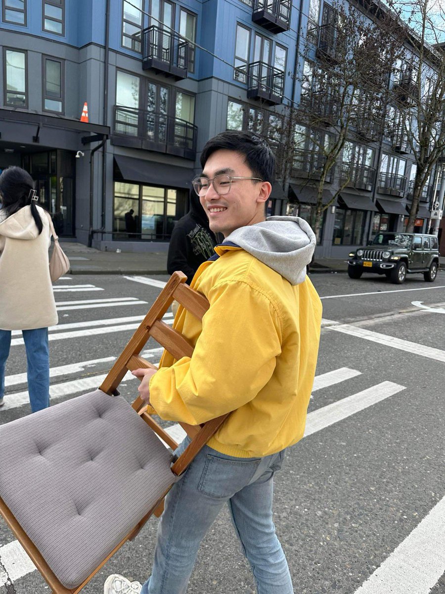 mfw furniture for steal, tv stand was free, and 3 of these chairs were $5.24!