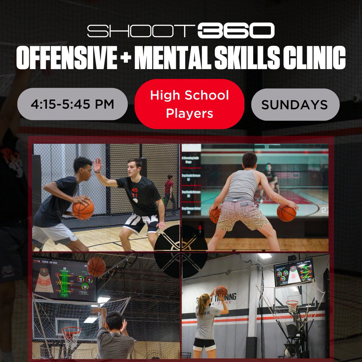 🌤️ Use your Sundays to level up your basketball skills at our High School Offensive + Mental Skills clinic! 

🏀 Hone your shooting accuracy, ball-handling skills, and scoring ability like never before.  

🚀 Click the link in our bio for more details. 🌐