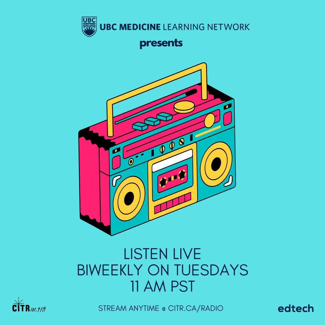 Today UBCMLN Presents episodes from The Meducators &amp; MEDamorphosis Podcast. 

Stream live @ 11am: ow.ly/owu250QInCE

Stream past episodes anytime: ow.ly/jvy550QInUF

#ubcmedicine
#transforminghealth