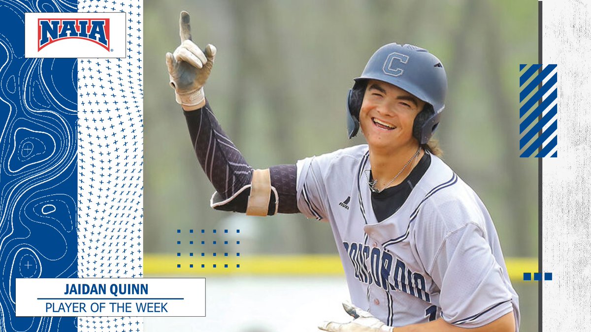 NAIA (@naia) on Twitter photo ⚾️
Jaidan Quinn blasted seven home runs and 15 RBI for <a href="/cunebulldogs/">Concordia Bulldogs</a> and claims the first #NAIABaseball Player of the Week honor!
See more stats --> bit.ly/3IfLBLz
#collegebaseball #NAIAPOTW ⚾️
Jaidan Quinn blasted seven home runs and 15 RBI for <a href="/cunebulldogs/">Concordia Bulldogs</a> and claims the first #NAIABaseball Player of the Week honor!
See more stats --> bit.ly/3IfLBLz
#collegebaseball #NAIAPOTW