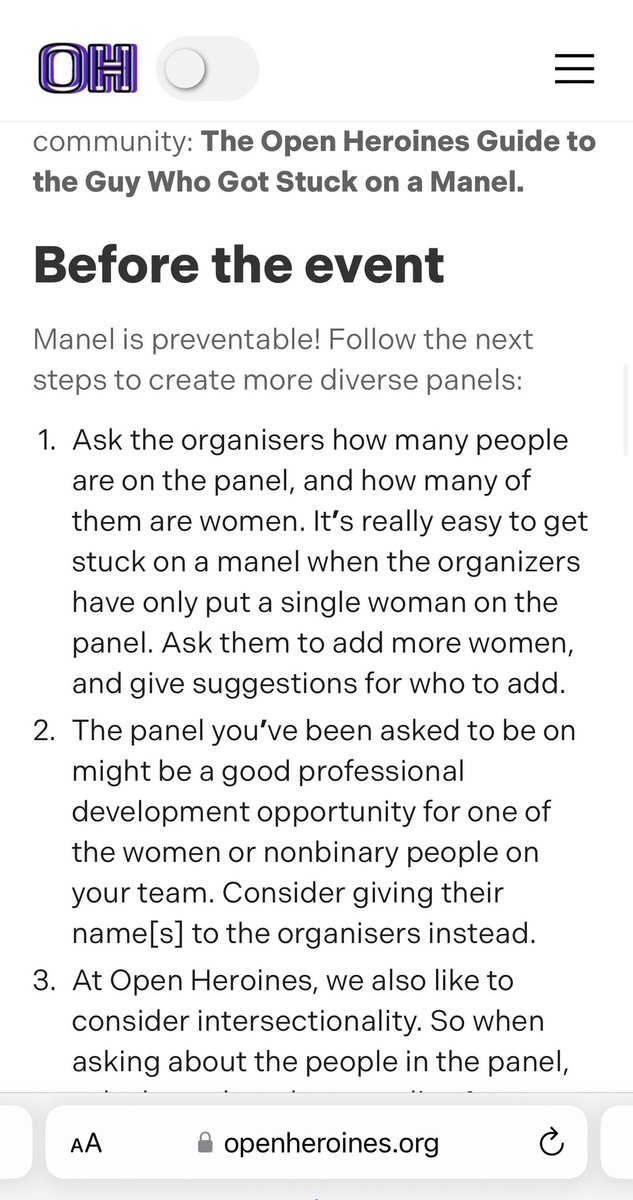 The Open Heroines Guide for the Guy Who Got Stuck on a Manel @ManelWatch_TH 

openheroines.org/blog/the-open-…