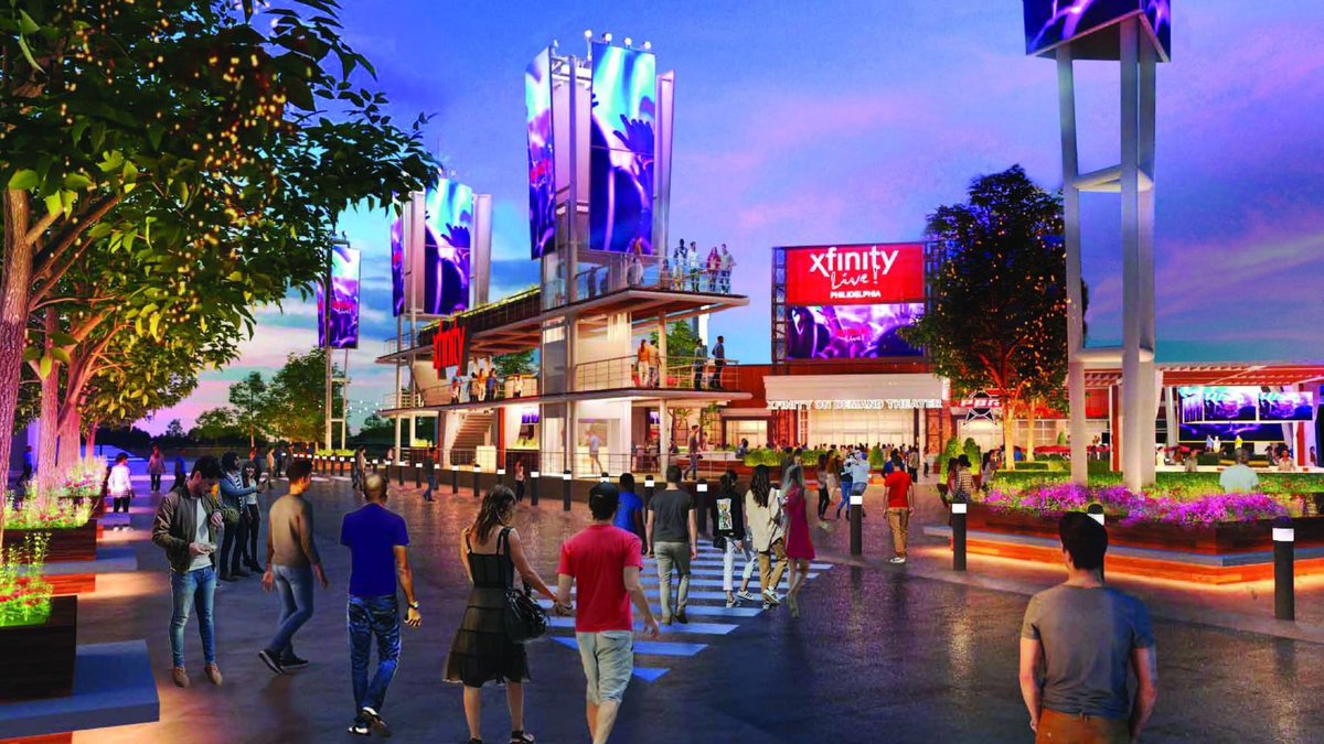 PHLEaglesNation's tweet photo. XFINITY Live announced they will begin a $12M expansion project to add several new terraces, bars, and gathering areas. The completion date is set for late 2025-early 2026, but will remain open throughout the construction.

(Per @XfinityLive) https://t.co/rp5saO6WiD