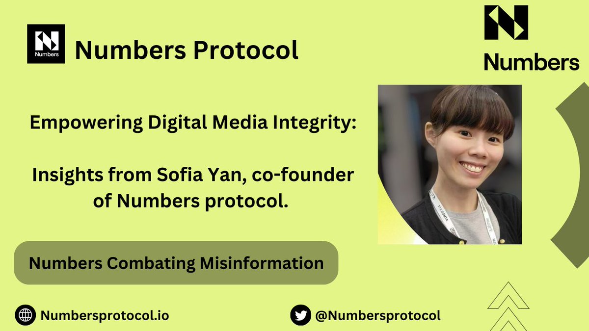 In a recent interview with SafetyDetectives, Sofia Yan, co-founder and CGO of @NumbersProtocol, shares her insights into the company's mission and her journey into the tech industry. 

A Thread🧵

#AI $NUM