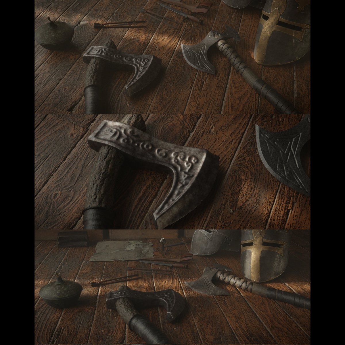 Parallaxscape's tweet image. “ Medieval Barrack ”
An interior concept of a barrack, based on the theme of medieval times. 
I applied some important interior lighting principles which i learned from sir @gleb_alexandrov 
His teaching is entrancing, I learned so many things from him especially “ Lighting 💡”