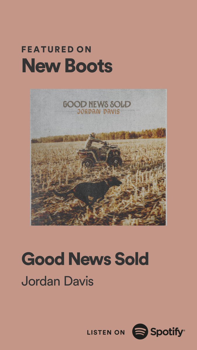 Thanks for adding Good News Sold to the New Boots playlist @Spotify! 👊🏻 strm.to/JDGNSNewBoots