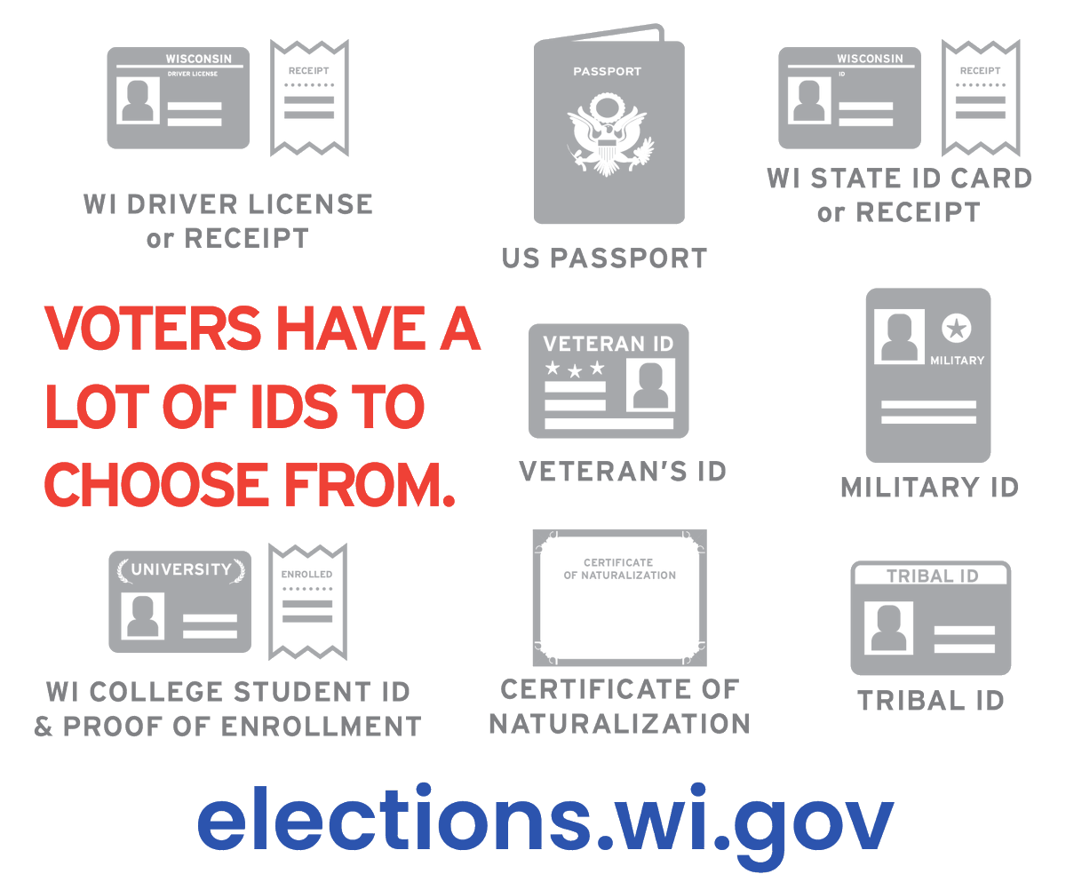 Interested in getting a free ID for voting purposes? Visit elections.wi.gov/photoid for more information and to get ready for April 2, 2024.