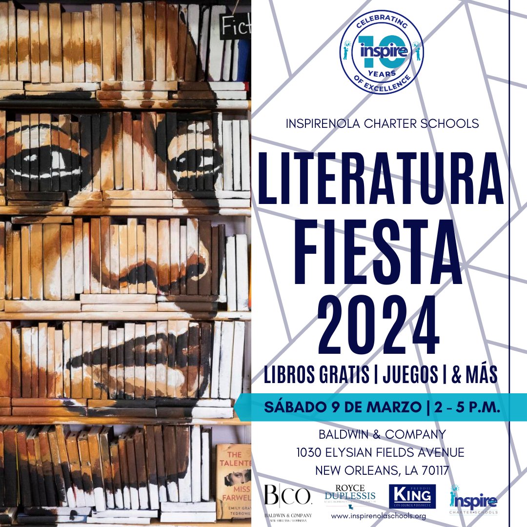 We're thrilled to announce that we're kicking off our #Inspire10 Year Celebration with our friends at Baldwin & Co.! 🎉 Join us as we host a day of literacy with author readings & a special treat - every child gets a FREE book! 📖 RSVP: eventbrite.com/e/inspirenola-…