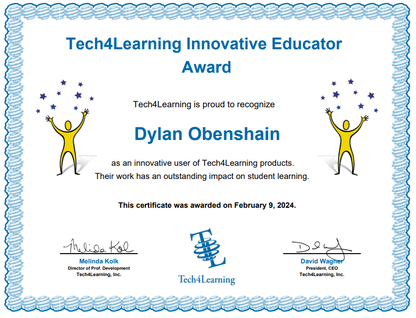 I'm absolutely thrilled to have been nominated for and awarded the Tech4Learning Innovative Educator Award. For those who work with me, they know just how passionate I am about being a walking <a href="/Wixie_T4L/">Wixie By Tech4Learning</a> advocate for our littles! #EdTech #InnovativeEducator