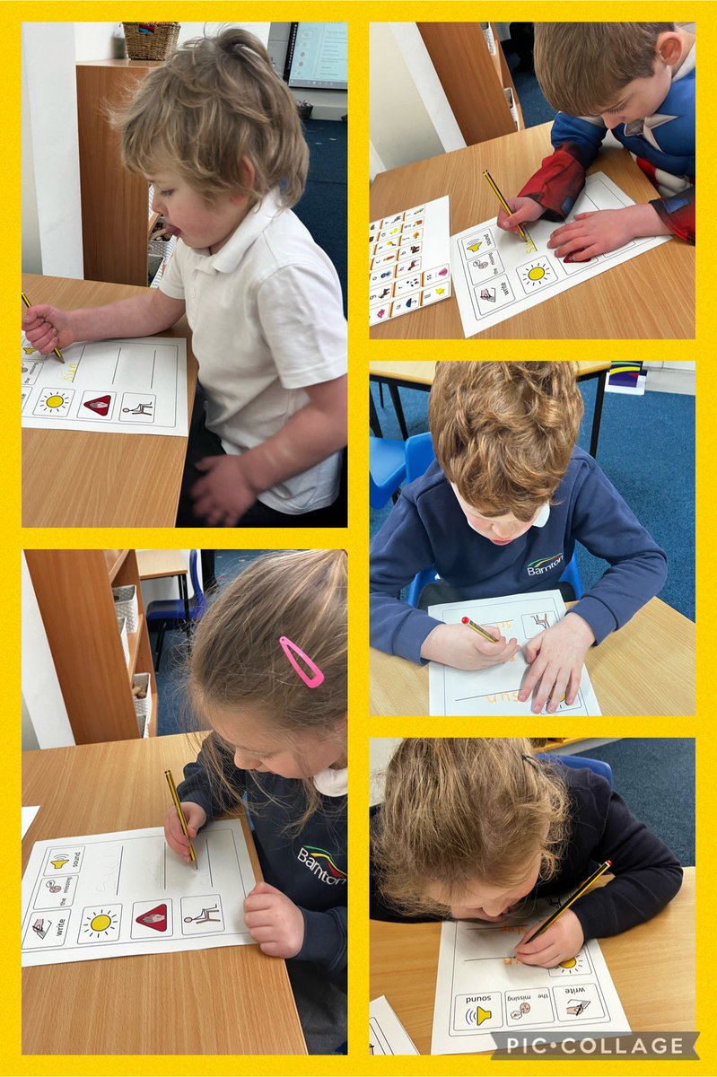 In the provision today we have been looking at symbols that start with the sound ‘s’, we then traced over the words to work on our pencil control. 🤩 <a href="/BarntonMissR/">Miss Rutter</a>