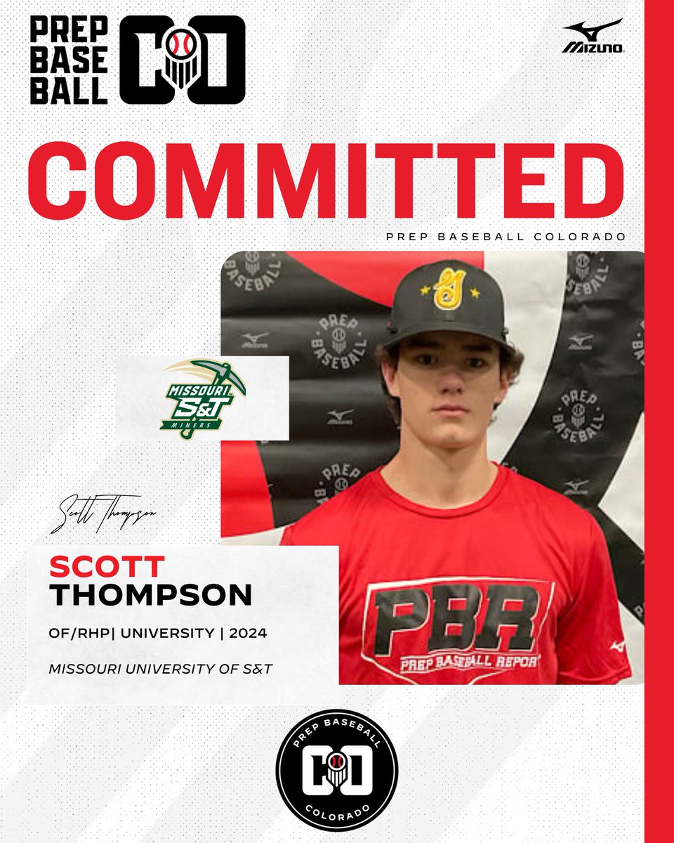 Prep Baseball Colorado (@prepbaseball_co) on Twitter photo 🚨𝐂𝐎𝐌𝐌𝐈𝐓𝐌𝐄𝐍𝐓 𝐀𝐋𝐄𝐑𝐓🚨
'24 OF/RHP Scott Thompson (University) has announced his commitment to Missouri University of Science and Technology.
👤 loom.ly/t2aFFvo
<a href="/Scott14Thompson/">Scott Thompson</a> | <a href="/U_H_S_Baseball/">University HS Bulldogs Baseball</a> 🚨𝐂𝐎𝐌𝐌𝐈𝐓𝐌𝐄𝐍𝐓 𝐀𝐋𝐄𝐑𝐓🚨
'24 OF/RHP Scott Thompson (University) has announced his commitment to Missouri University of Science and Technology.
👤 loom.ly/t2aFFvo
<a href="/Scott14Thompson/">Scott Thompson</a> | <a href="/U_H_S_Baseball/">University HS Bulldogs Baseball</a>